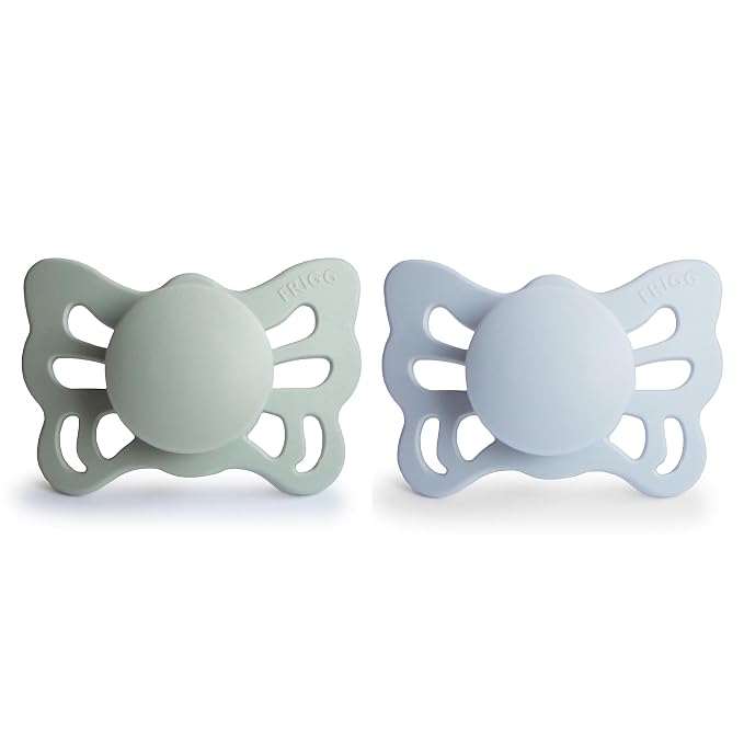 FRIGG Butterfly Anatomical SilkySoft Silicone Baby Pacifier | Made in Denmark | - Image 2