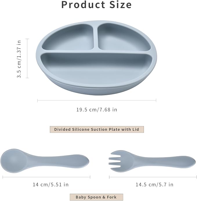 Silicone Baby Feeding Set, Includes Baby Spoons, Toddler Plates and Baby Fork - Image 6