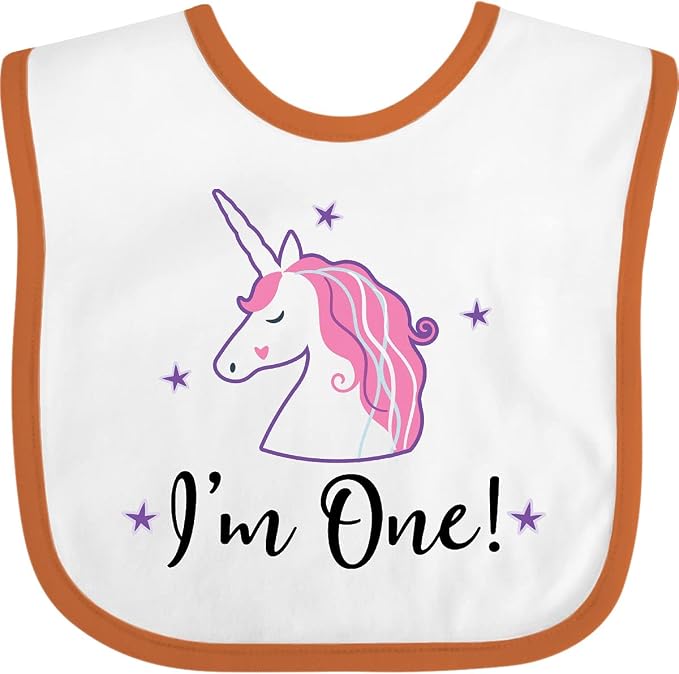 inktastic 1st Birthday Unicorn Baby Bib by Inktastic