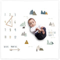 100% Organic Cotton Muslin Monthly Baby Milestone Blanket by MiaoberryBaby