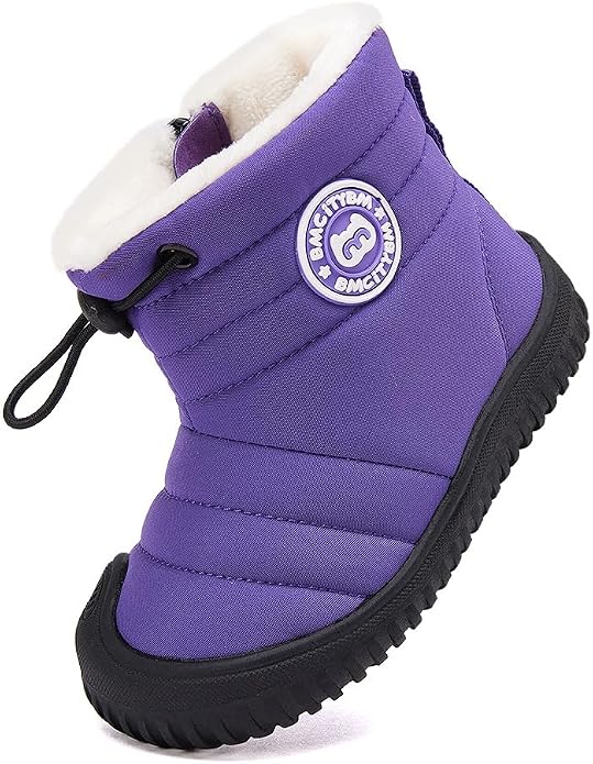 BMCiTYBM Toddler Baby Snow Boots Winter Shoes Boys Girls Cold Weather Baby Faux - Image 2