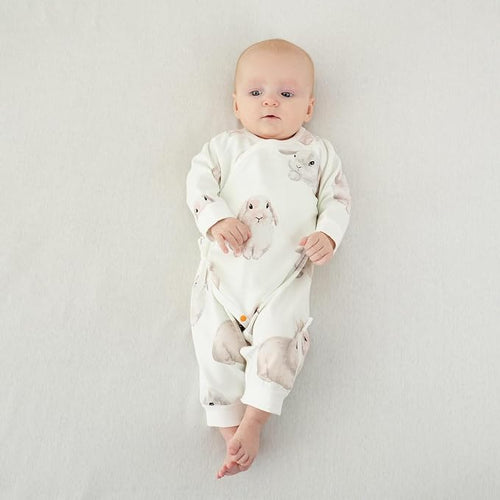 100% Organic Cotton Soft 0-6 Months Unisex Footless Newborn Baby Sleepers - Image 2