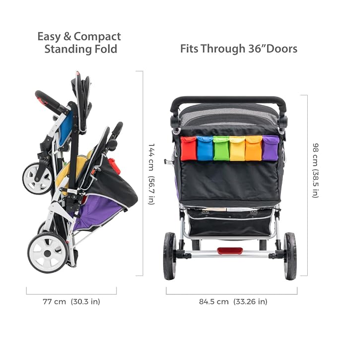 Familidoo H6E 6 seat Baby Stroller- Double Canopy - Image 6