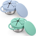 BUSOHA 2 Pack Stainless Steel Toddler Snack Cups - 9 OZ Spill-Proof Baby Snack by BUSOHA