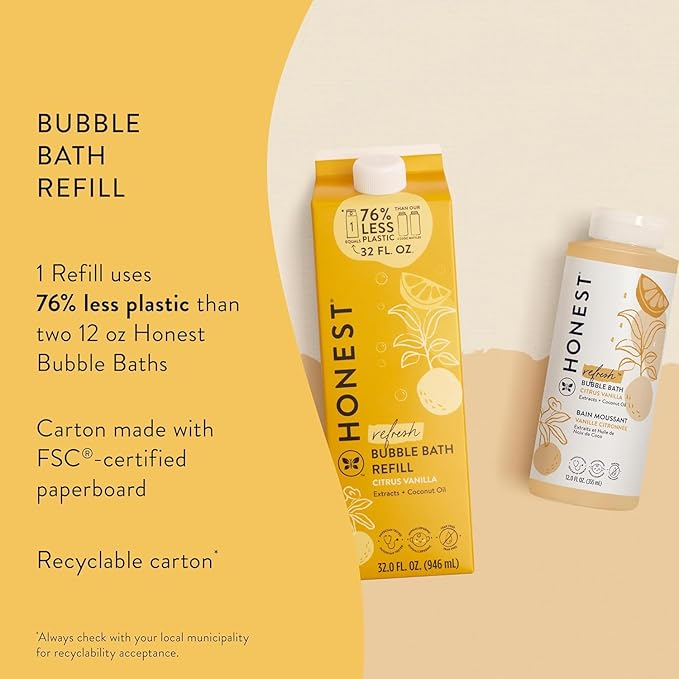 The Honest Company Foaming Bubble Bath Refill Carton | Gentle - Image 3