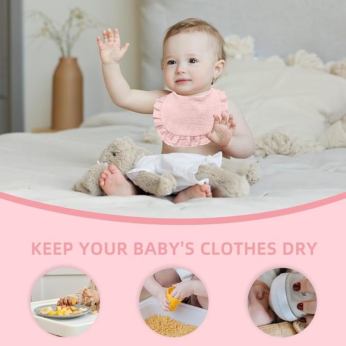 Baby Muslin Bibs, Bandana Drool Bib - Image 6