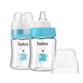 YOHKOH Glass Baby Bottles with Slow Flow Nipple, Newborn Anti-Colic Baby Bottles by Home