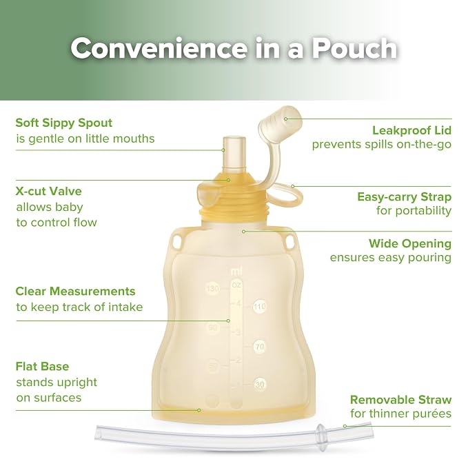 haakaa Pouch Reusable Baby Food Pouch, Reusable Pouches - Image 4