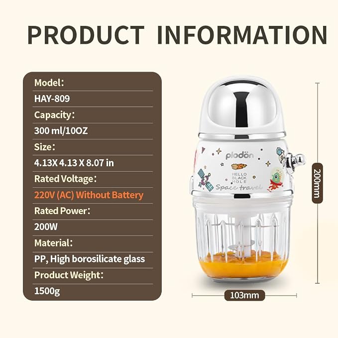 Baby Food Maker Mini Cute and Small Food Processor Puree Blender Grinder - Image 7