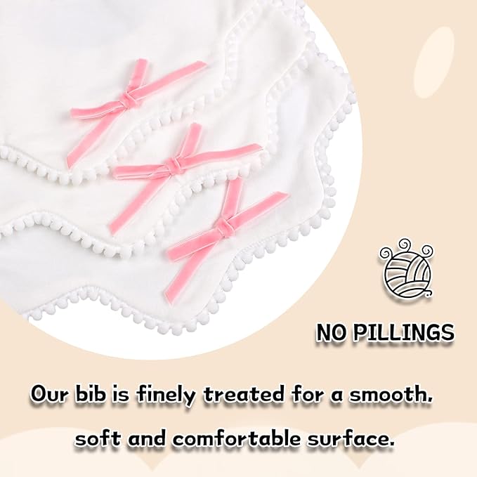 Bamery Baby Bandana Bibs White Cotton Drool Bibs - Image 3