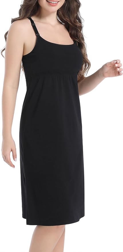 SUIEK 3-Pack Maternity Nursing Nightgown Cotton Breastfeeding Dress Pregnancy - Image 4
