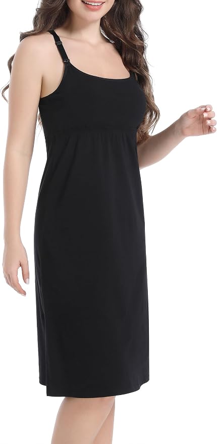 SUIEK 3-Pack Maternity Nursing Nightgown Cotton Breastfeeding Dress Pregnancy - Image 4