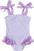 Happy Town Toddler Swimsuit Girl Solid Color Stripe One-Piece Baby Bathing Suits by HappyTown