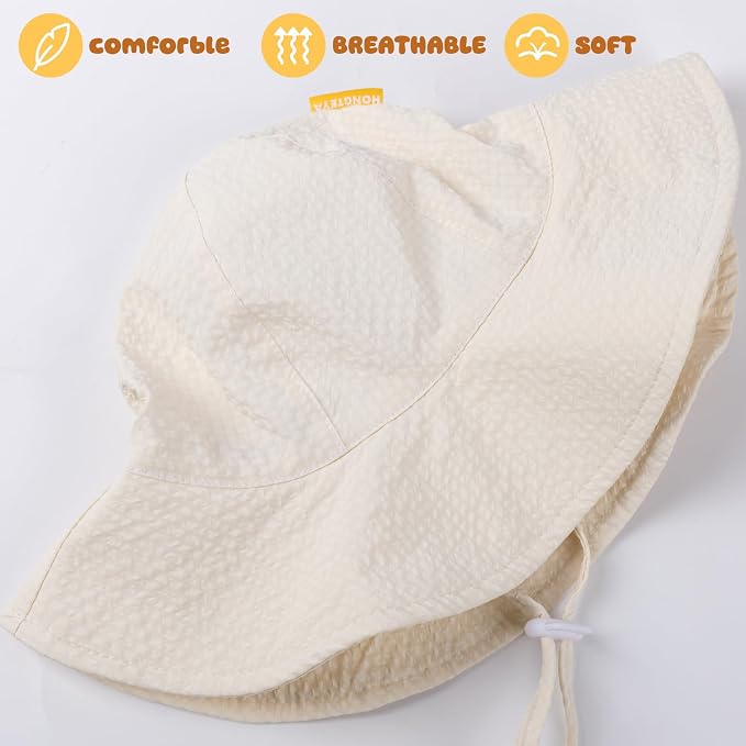 HONGTEYA Baby Sun Hat Toddler Girl Beach Hat Adjustable Outdoor Summer Hat UPF - Image 6