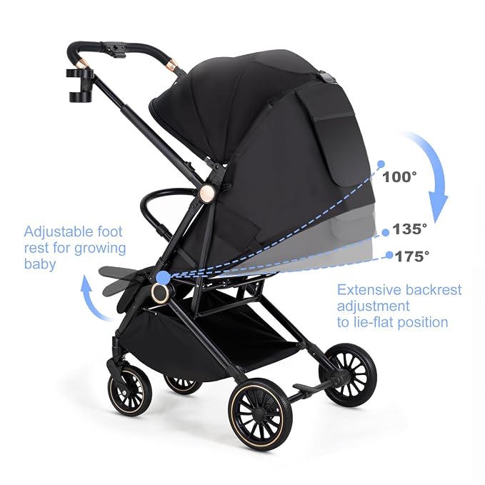 Baby Stroller, 3 in 1 Folding High Landscape Infant Strollers Convertible - Image 2