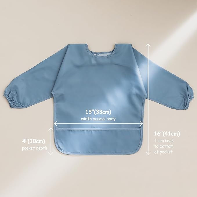 4 Pack Long Sleeve Bib, Waterproof Sleeved Smock - Image 2