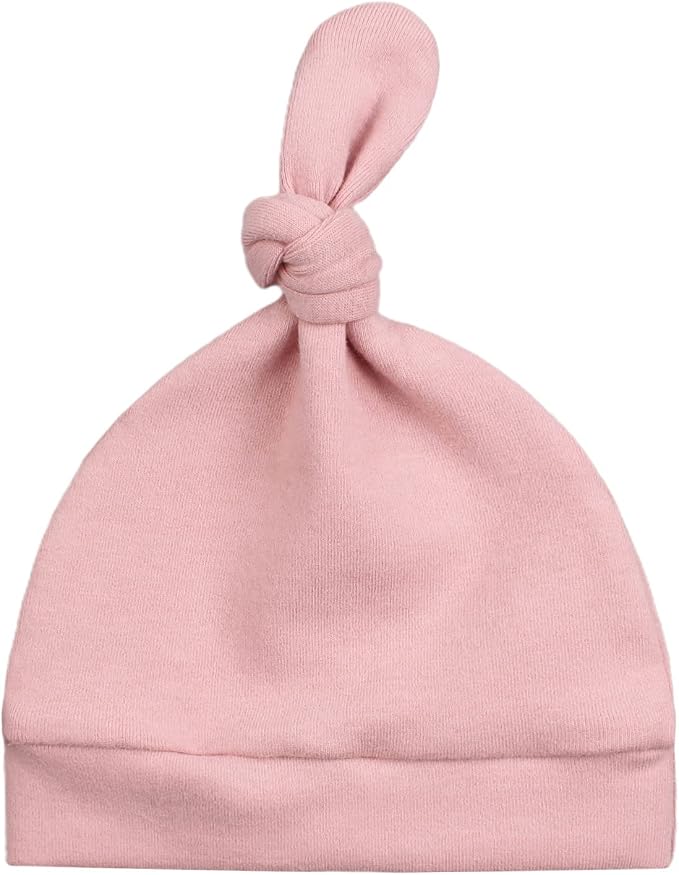 JANGANNSA Newborn Baby Hat Infant Baby Boys Beanie Top Knot Stretchy Hats by JANGANNSA
