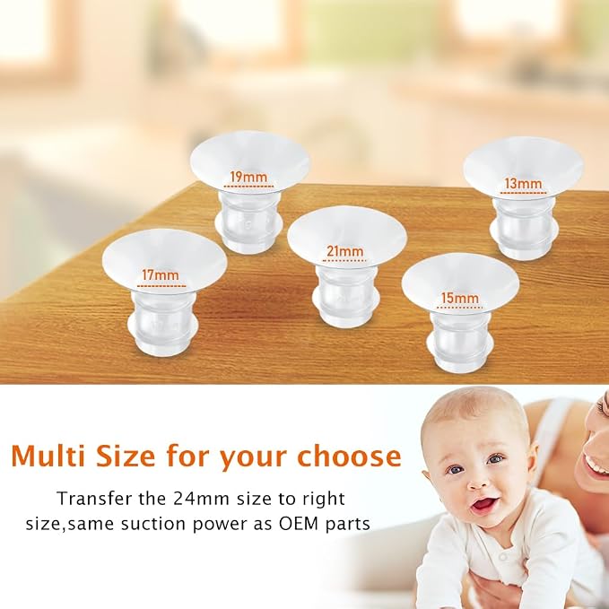 Flange Inserts 10PCS 13/15mm*5, 24mm Breast Pump Shields/Flanges Compatible - Image 8