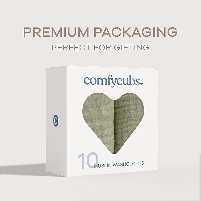 Comfy Cubs Muslin Baby Washcloths 10 Pack - Image 6