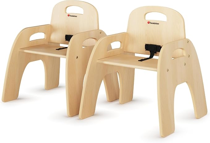 Foundations Simple Sitter Low Wood Feeding Chairs Multipack, Wide No-Tip Base - Image 6