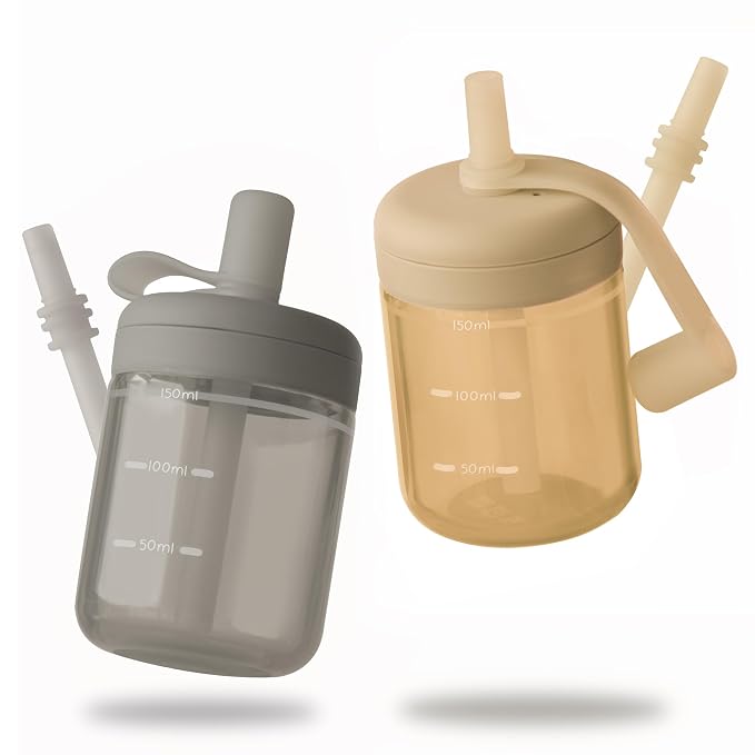 Moonkie Baby Straw cup | Silicone Toddler Sippy Cup Training Cup by Moonkie