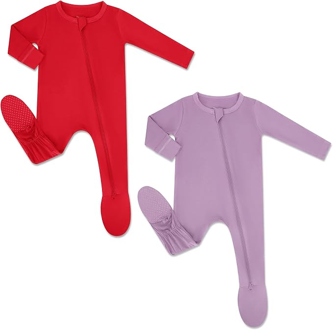 HAPIU Rayon from Bamboo Baby Footed Pajamas, 2 Way Zipper YKK, Footie by HAPIU