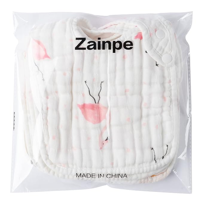 Zainpe 6Pcs Snap Muslin Cotton Bibs - Image 7