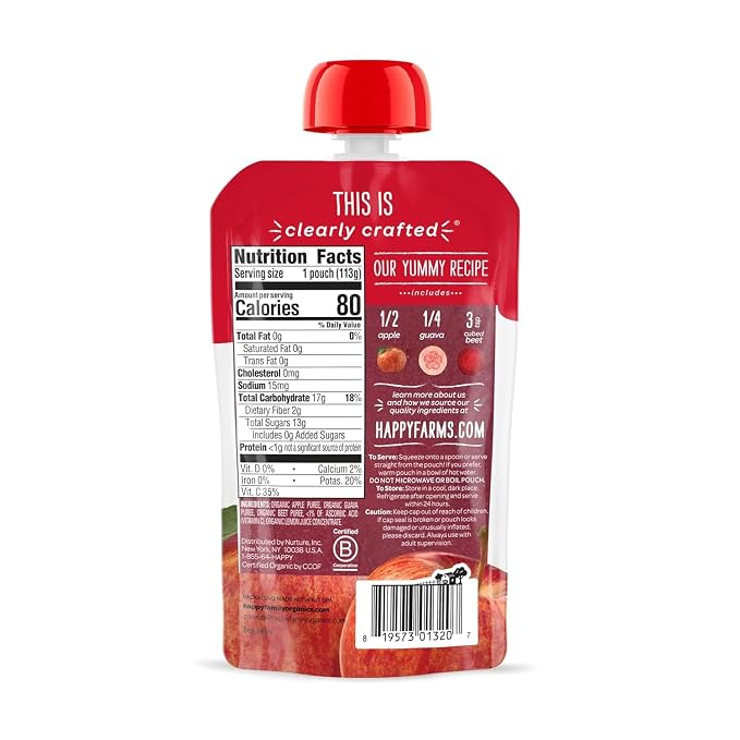 Happy Baby Digestive Support Blends Baby Food, Strawberries & Oats, 4 Oz + - Image 3