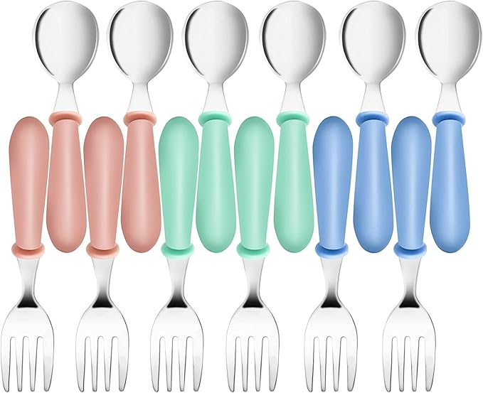 12PCS Toddler Forks & Spoons, Stainless Steel Baby Utensils, Kids Silverware by YACAISI