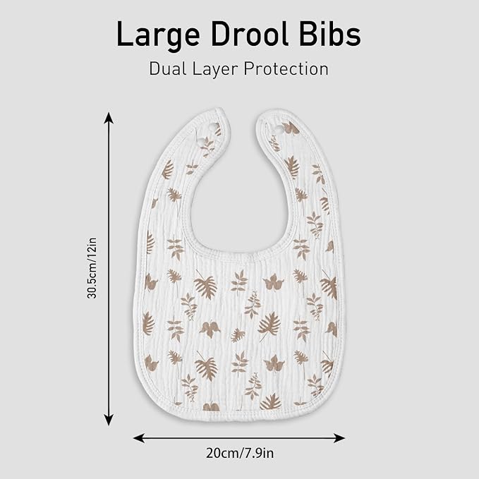 Muslin Baby Drool Bibs for Unisex Boys Girls, 10 Pack Soft Cotton Baby Bib for - Image 7