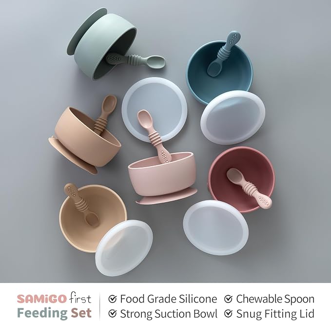 SAMiGO Silicone Baby Bowl and Spoon Set - Image 3