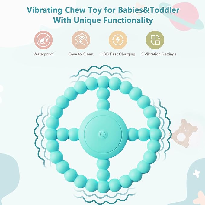 Vibrating Sensory Teething Toys, Baby Toys 6-18 Months, Autism Support & Oral - Image 2