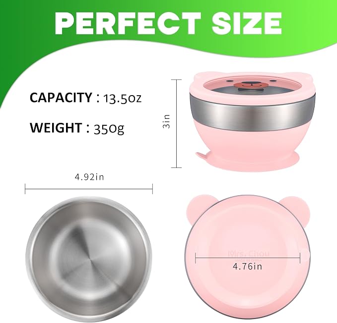 Suction Bowl and Spoon Set for Babies and Toddlers Non-Slip Silicone Suction - Image 9