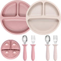 2 Pack Silicone Divided Baby Plates by Eascrozn