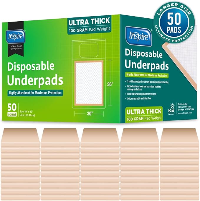 Inspire Extra Large Super Absorbent Disposable Bed Pads - Image 8