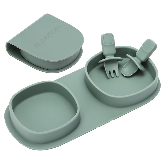 Silicone Foldable Novelty Dinner Plates, Baby Plates Travel Essential by YAHAA