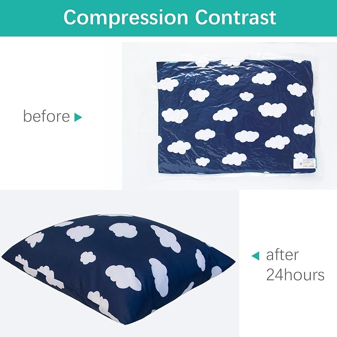 Toddler Pillow for Sleeping, Kid Pillow 14" x 19" for Small Travel Bed - Image 3