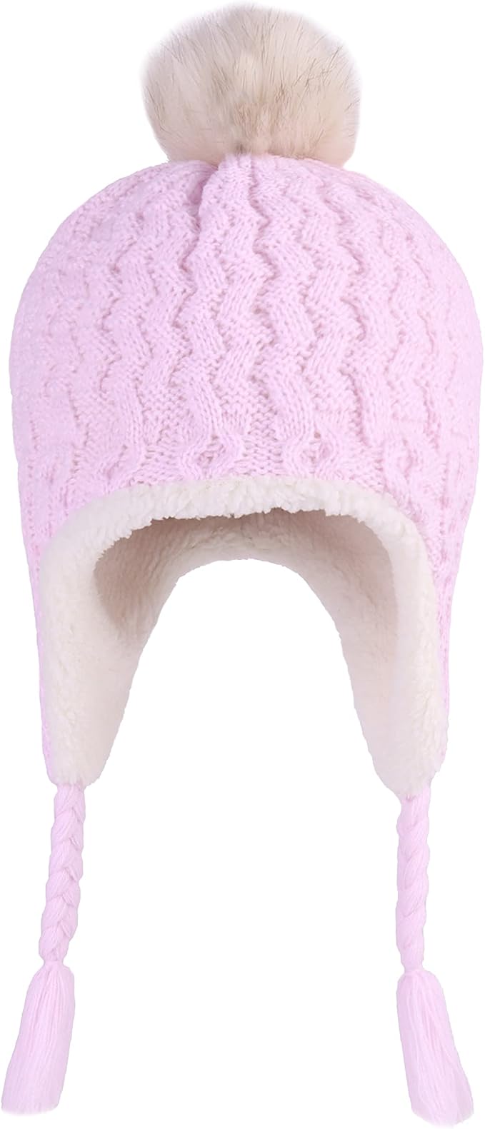 LANGZHEN Toddler Kids Infant Winter Hat, Earflap Knit Warm Cap Fleece Lined - Image 2