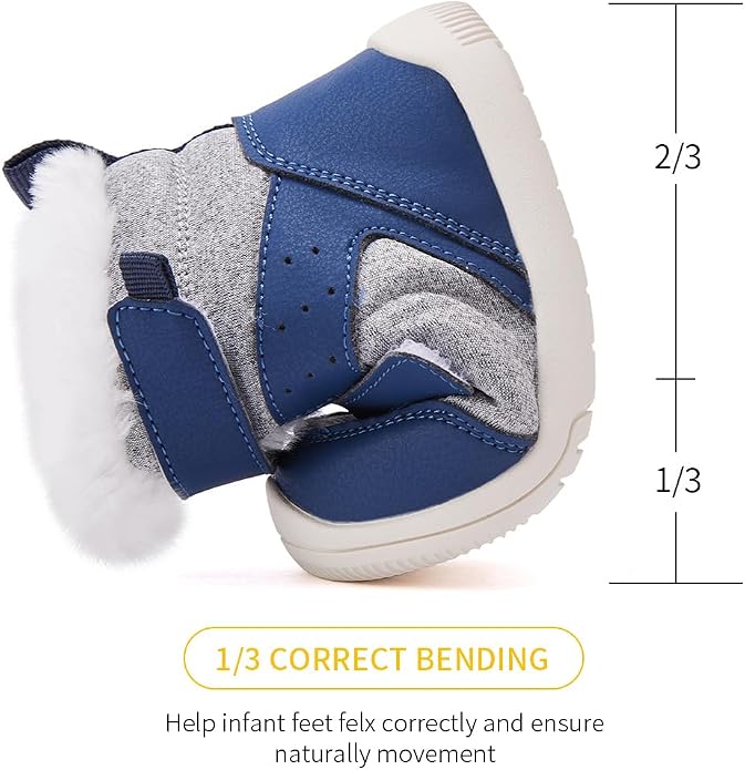 BMCiTYBM Toddler Baby Winter Snow Boots Boy Girl Faux Fur Warm Non Slip First - Image 4