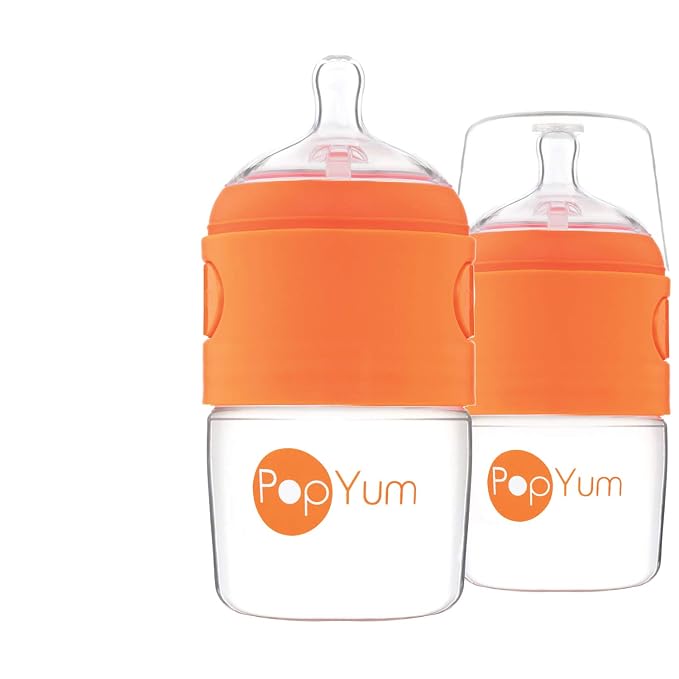 PopYum 5 oz Orange Anti-Colic Formula Making/Mixing/Dispenser Baby Bottles by PopYum