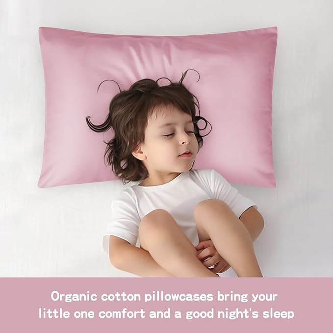 Organic Cotton Toddler Pillowcase 2 Pack, 14 x 20 Travel Pillow Case Cover - Image 4