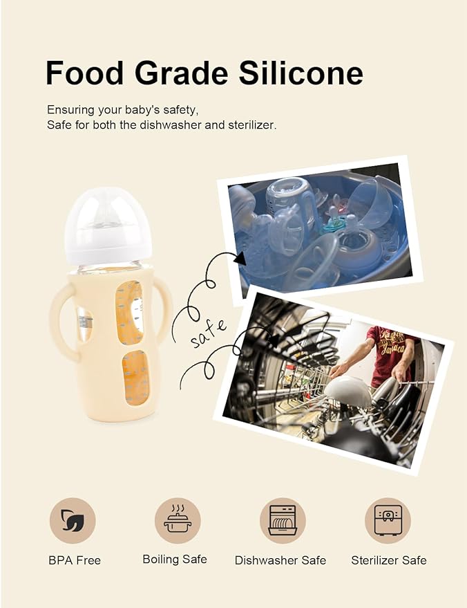 2-Pack Silicone Sleeves for Philips Avent Glass Bottles, BPA-Free - Image 4