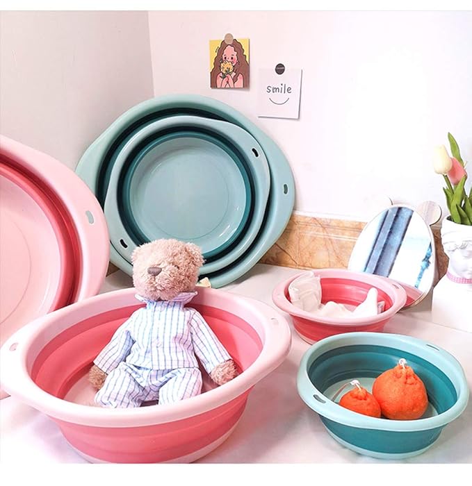 3-Pack Collapsible Wash Basin Set, Baby Kids Wash Basin Dish Tub - Image 6