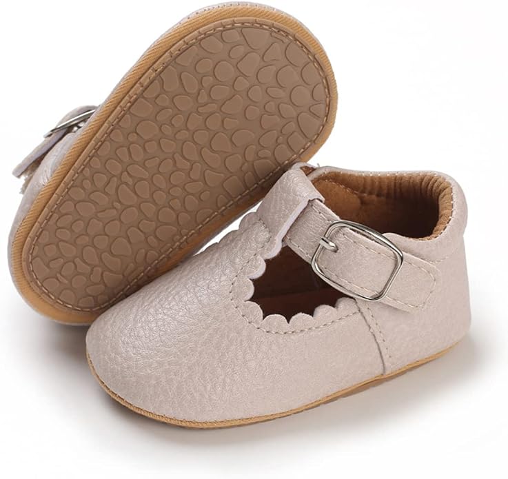 COSANKIM Baby Girls Mary Jane Flats Shoes Anti-Slip Rubber Sole Infant Toddler by COSANKIM