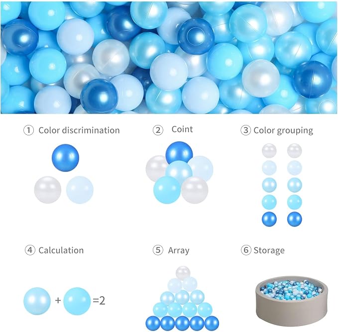 GOGOSO Ball Pits Balls for Toddlers Pack of 50 100 200 Plastics Shape Ball - Image 9