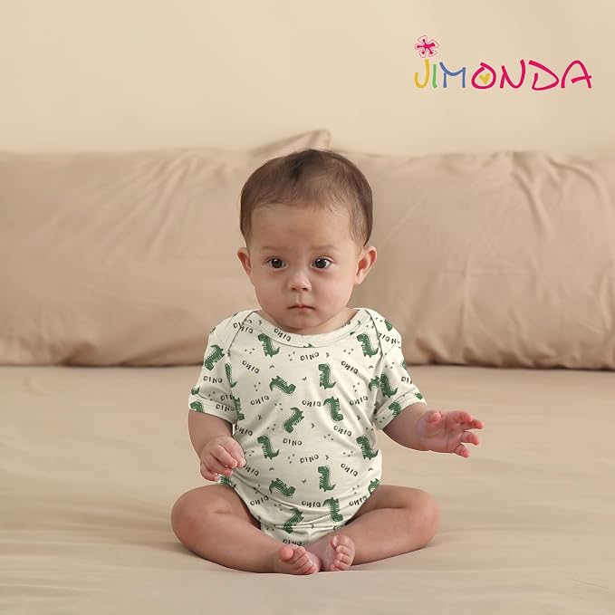 Jimonda Baby Bodysuits Rayon from Bamboo Short Sleeve Baby Boys Girls Rompers - Image 5