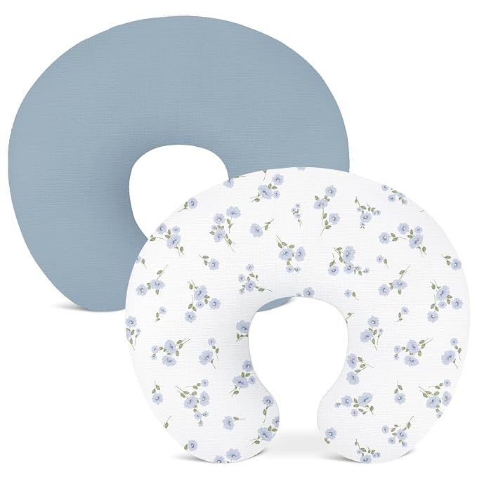 Nursing Pillow Covers 2 Pack, Muslin Nursing Cover by Wimist