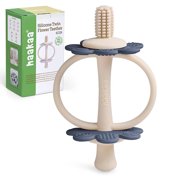 haakaa Silicone Teething Toy, Nipple-Shaped End by haakaa