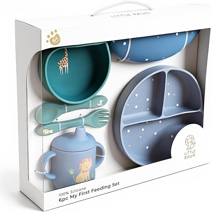 Little Rawr Baby Led Weaning Bundle, 100% Silicone Baby Feeding Set Includes by LITTLERAWR