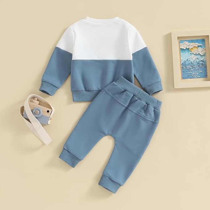 Kupretty Toddler Baby Boy Fall Winter Clothes Color Block Long Sleeve - Image 6
